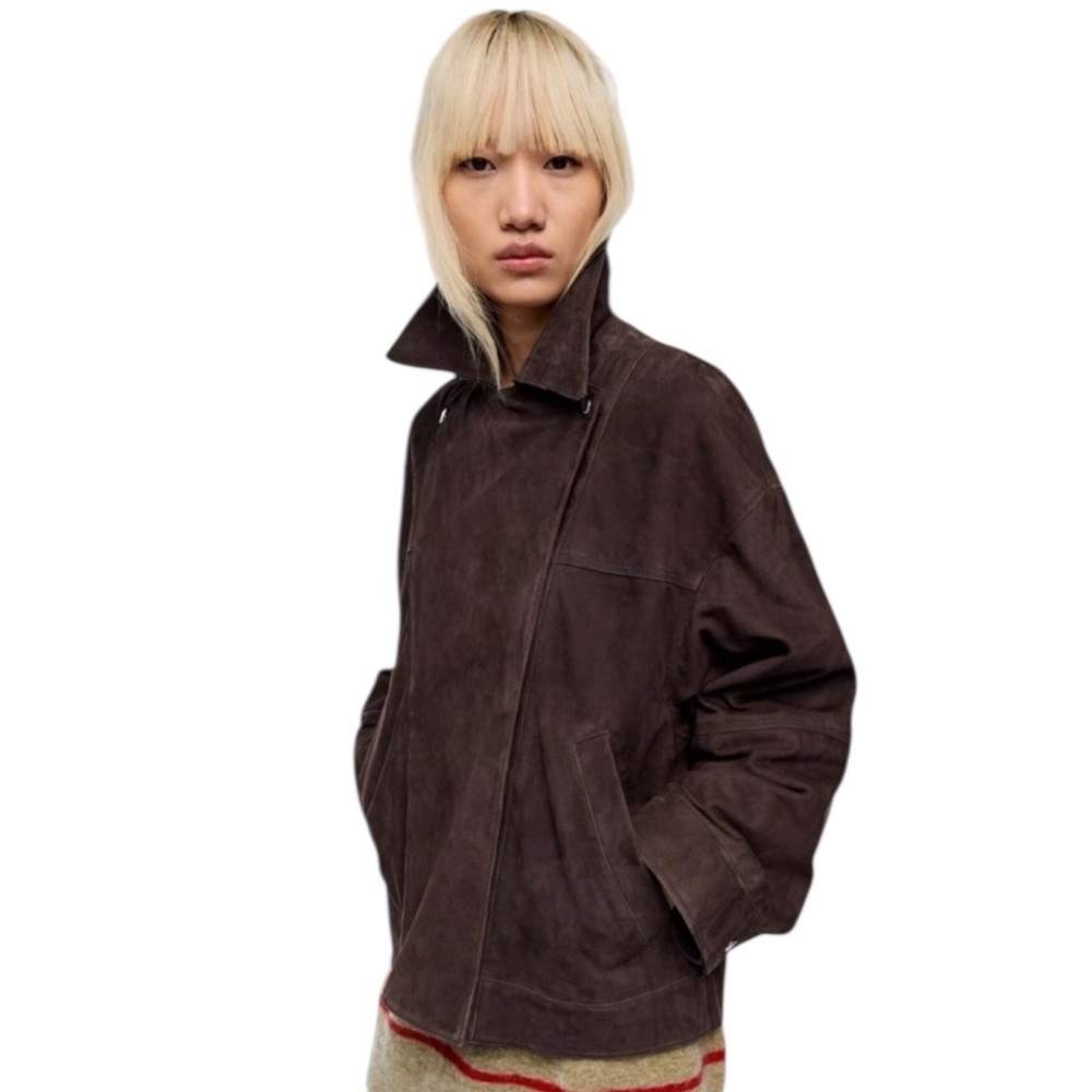 Bimba Y Lola Suede Double-Breasted Jacket